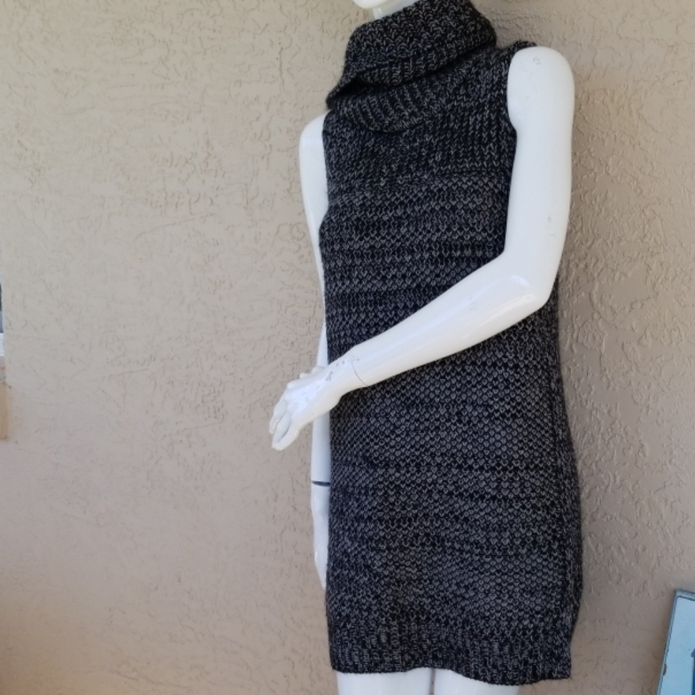 Gray and black  cowl neck tunic  sweater